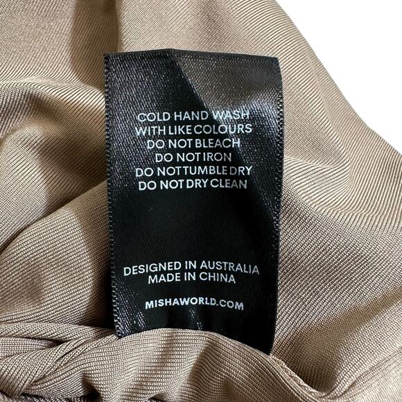 New Misha Women's Noelene Jumpsuit Wide Leg Khaki Size 4 - Picture 13 of 13